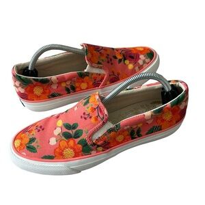 Keds x Rifle Paper Co Anchor Slip on Sneakers Orange floral round toe size 7